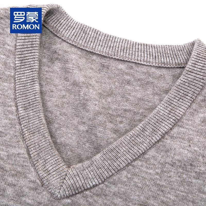 ROMON Men's V-Neck Knitted Business Casual Vest