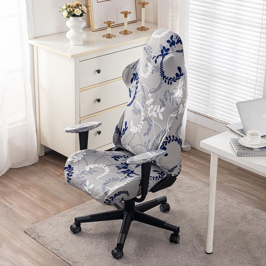 Game Chair Cover 4-Piece Stretchable Armrest Cover Chair Back Cover Chair Seat Cover Computer Video Game Office Chair Cover