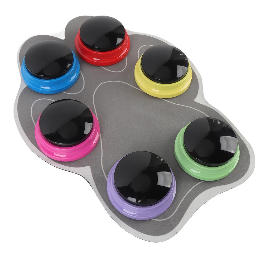 6pcs Dog Communication Buttons Interactive Cat Dog Talking Buzzers Set Pet Training Buttons with