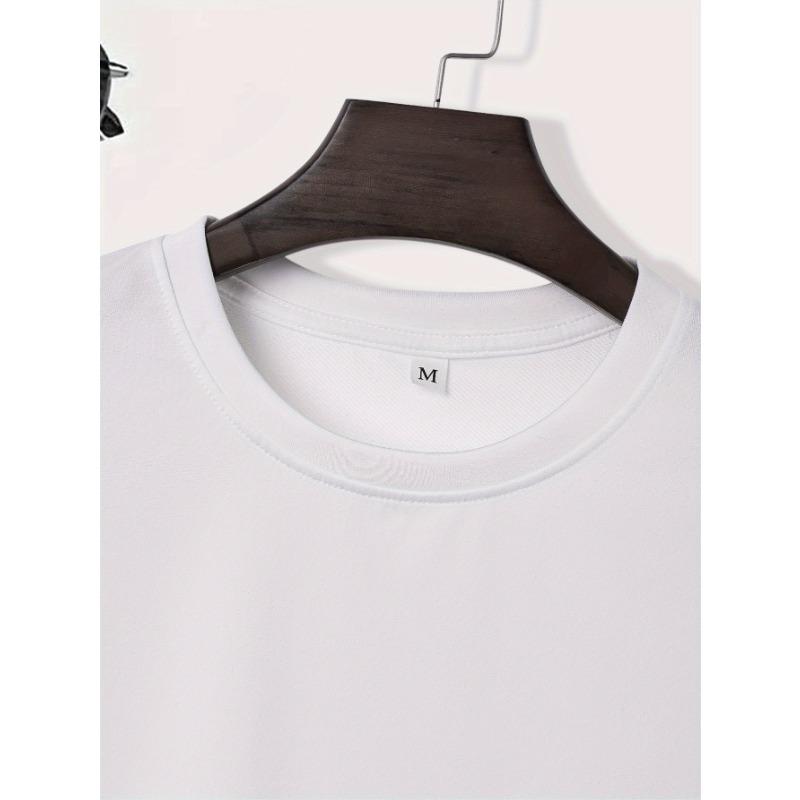 T-shirt da uomo a maniche corte taglia europea per l'estate, camicie stampate eleganti e alla moda per giovani uomini, top versatili con scollo rotondo per primavera estate