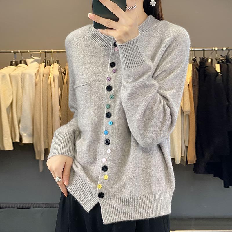 Winter Plus Size Autumn Women Solid Buttons Sweaters Jacket Knitting Fashion Oversize Casual Style Loose Cardigan Sweater