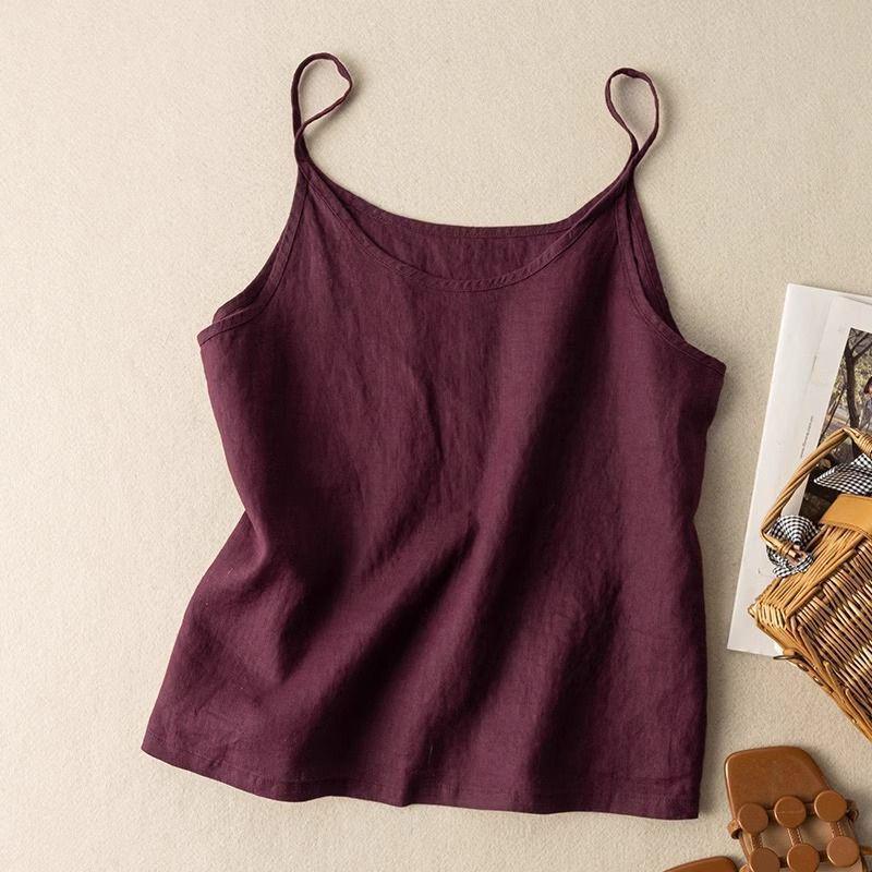 Southeast Asia Plus Size Cotton Linen Japanese Camisole