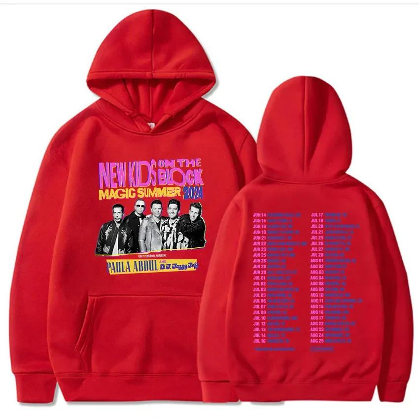 Pop Music Band NKOTB-B Pullovers The Magic Summer Tour 2024 Hoodies Roupas Femininas Long Sleeve Hooded Sweatshirt Sudaderas