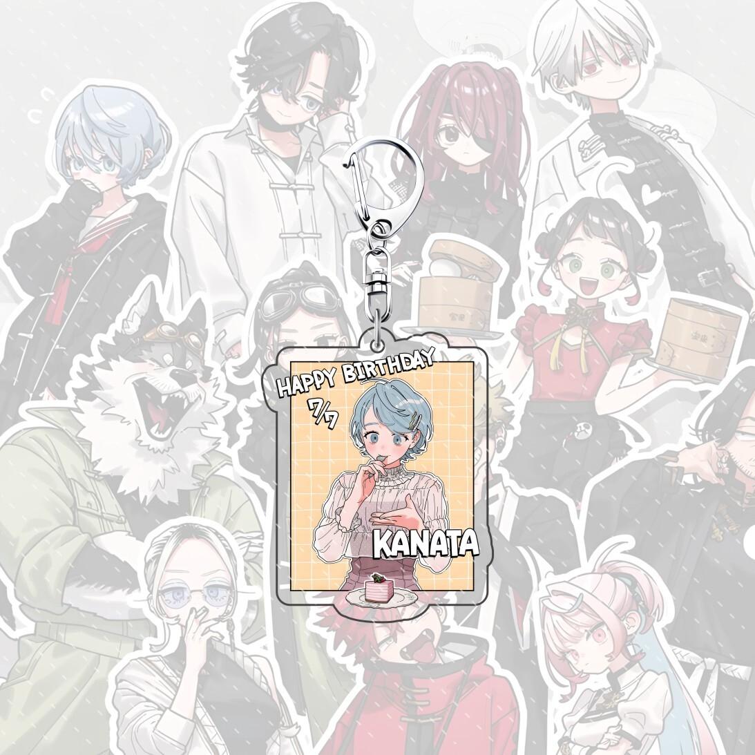 Anime Gokurakugai 6 cm porte-clés acrylique pour sac à dos personnage Aruma Tao Saotome Nei Takarai Tatsuomi Ban décoration cadeau mignon 6 cm white