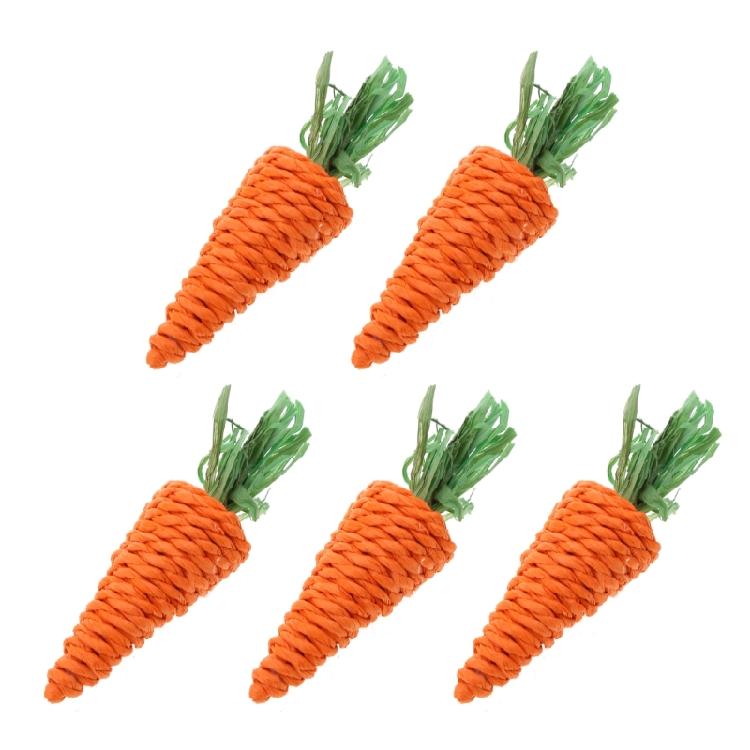 

Rabbit Chew Toy Natural Grass Carrot Toy for Rabbits GuineaPigs 5Pcs 1