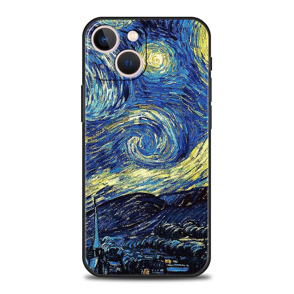 

Чехол для телефона Cover для iPhone 17 Pro Max 16 15 14 13 12 11 Pro Max Plus 17AIR Мягкий ТПУ чехол Искусство Ван Гога Звездная ночь Эстетика iPhone 16