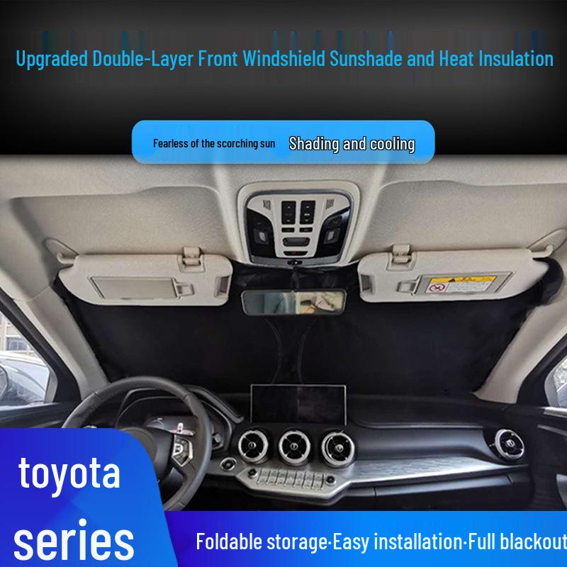 Toyota Front Windshield Sunshade for Alphard, Vellfire, Yaris Cross, CHR, RAV4 - Heat Insulation and Sun Protection