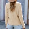 Women's V Neck Wrap Sweaters Long Sleeve Knitted Asymmetric Hem Pullover Solid Color Tops