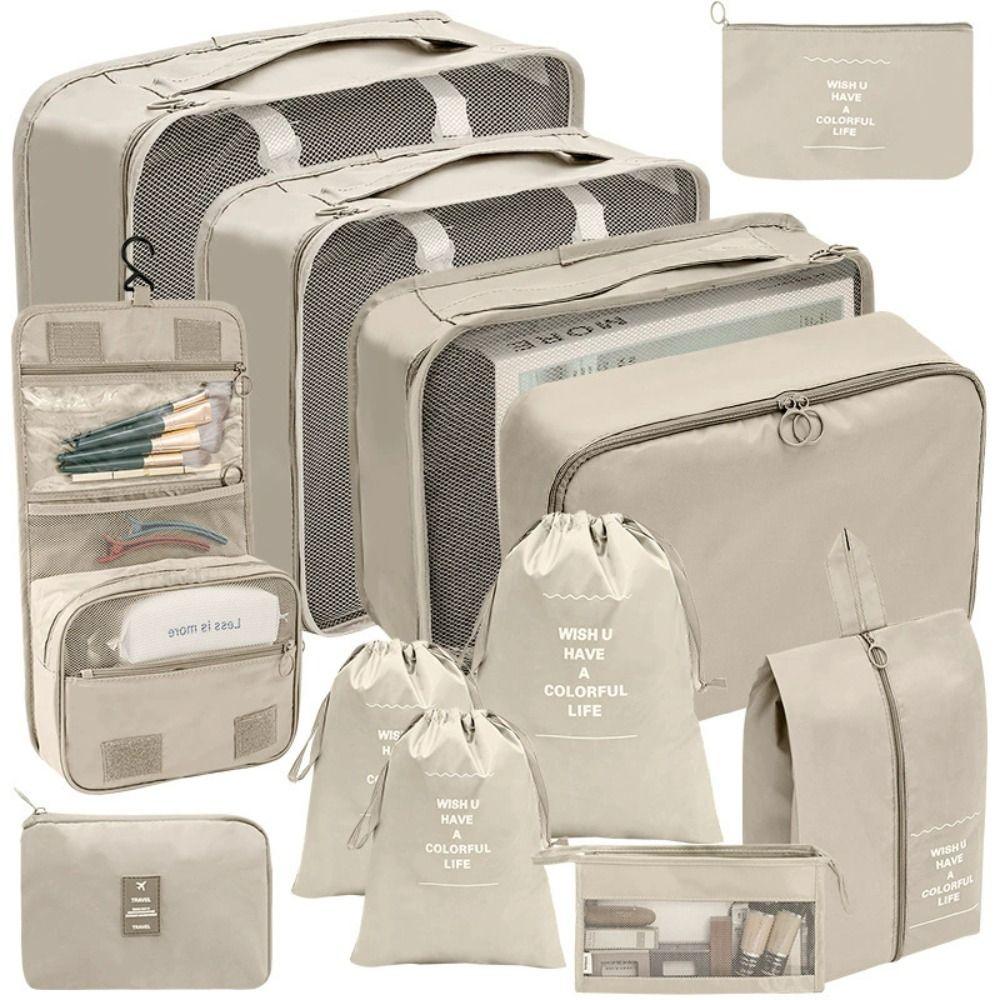 7 Pcs Set Large Capacity Travel Organizer Set Folding Suitcase Packing Cubes  Clothes Organization
