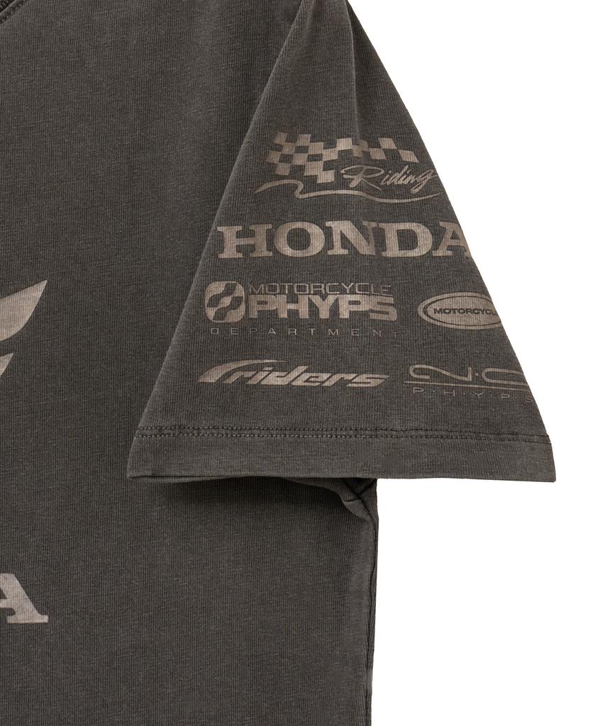 PHYPS MOTORCYCLE Womens Wing Collect Logo Short Sleeve Pigment Charcoal