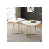 White Extendable Table with Gold Metal Legs. Dimensions with Extensions : 140/180 × 80 Cm. Suitable for 4 To 6 People.