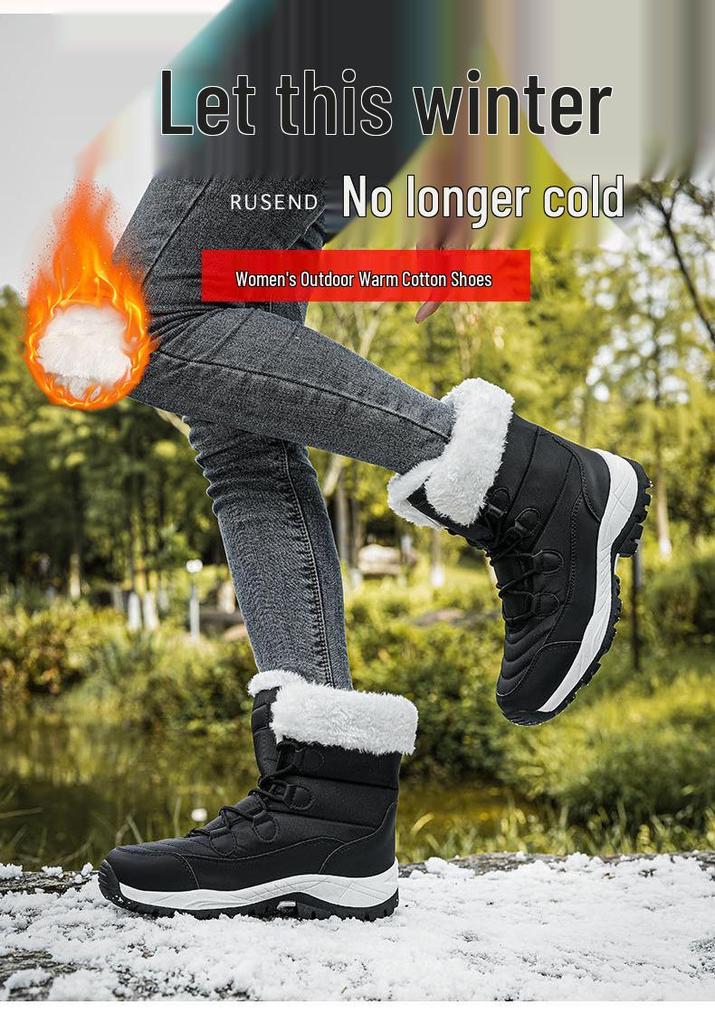 2025 Women's High-top Winter Snow Boots - Outdoor Travel Cotton Combat Footwear