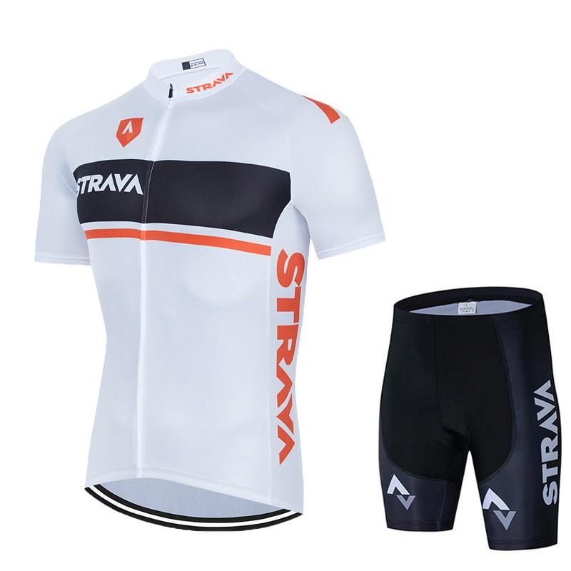 Mens Cycling Jersey Bib Shorts Set Quick-Dry Outdoor Bike Riding Sportswear