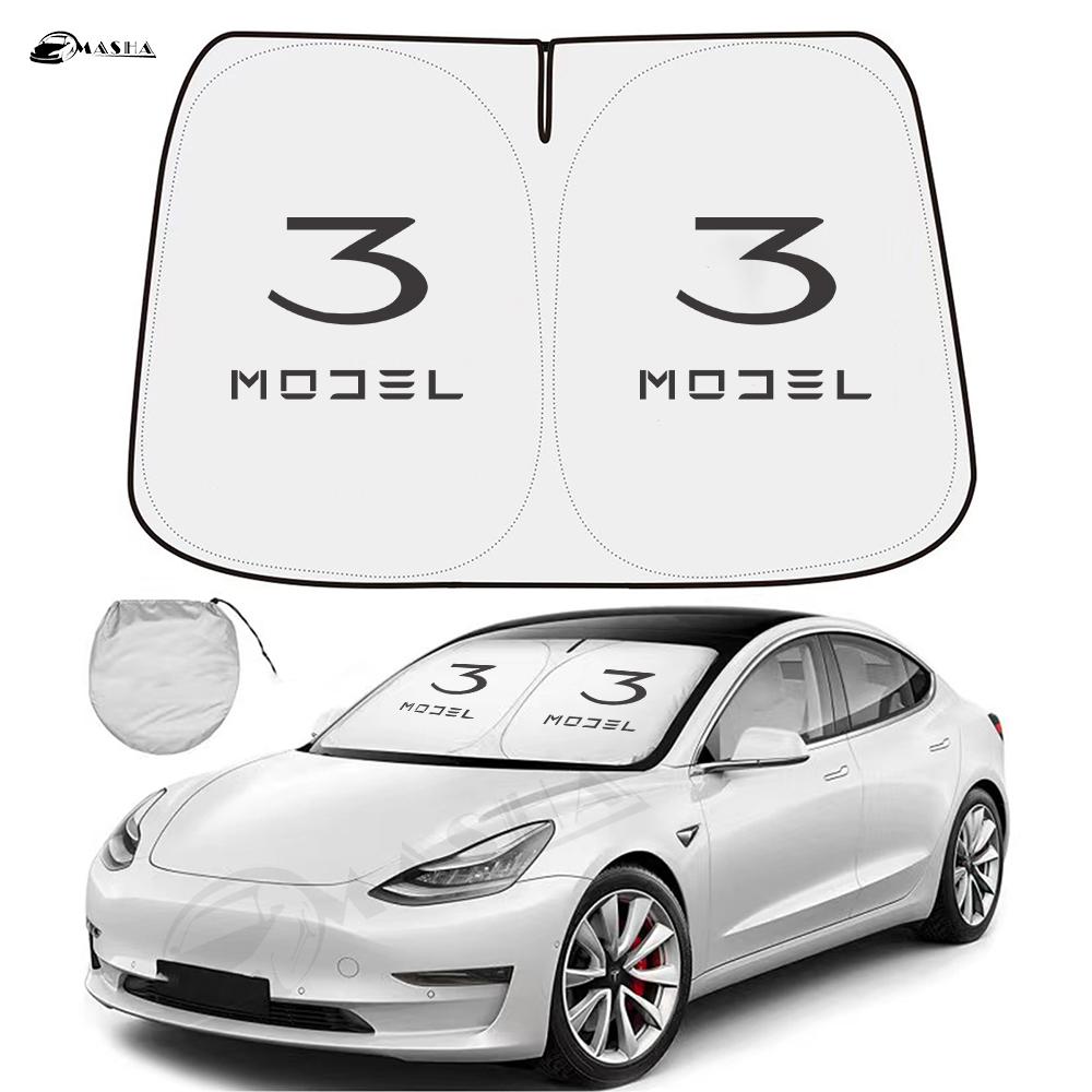 AEQTV1 For Tesla Model Y 3 2016-2022 2023 2024 Car Sun Shade Front Window Shade Cover Visor Windshield Sunshade Model 3 Y Accessories
