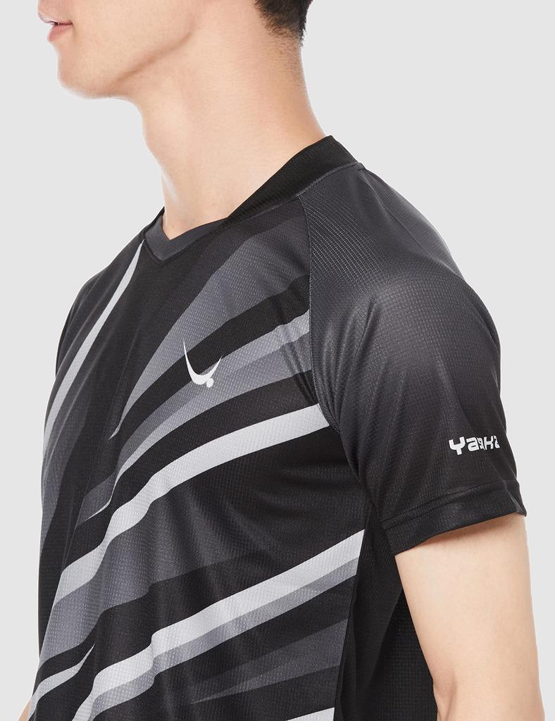 YASAKA Table Tennis Game Shirt Line Bolt Uniform Junior Officially Approved Black J150 Y243 J.T.T.A (90)