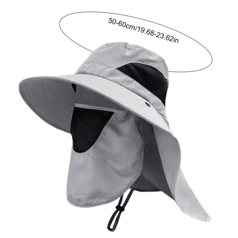 

UV Hat Mesh Wide Brim Fishing Hat With Face Cover & Neck Flap Bucket Hats Sun Protection Hat For Beach Fishing Hiking Camping