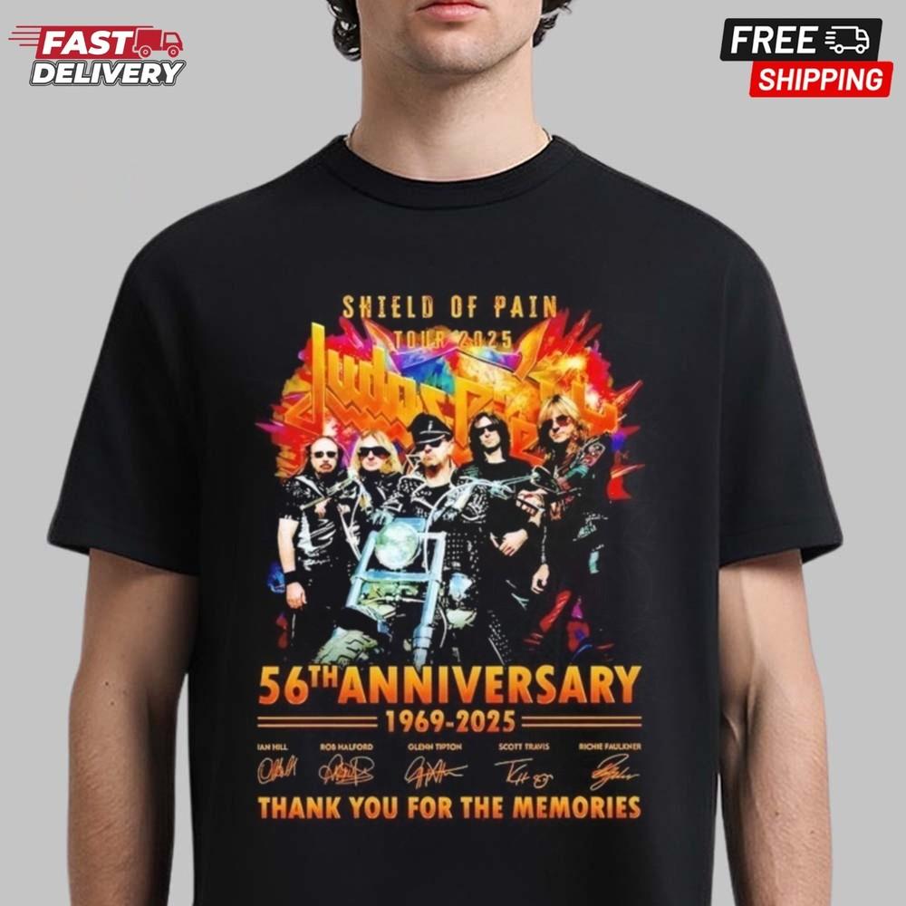 Judas Priest 56th Anniversary 1969-2025 Signature T-Shirt Gift for Men Womens Unisex T-Shirt XXXXL