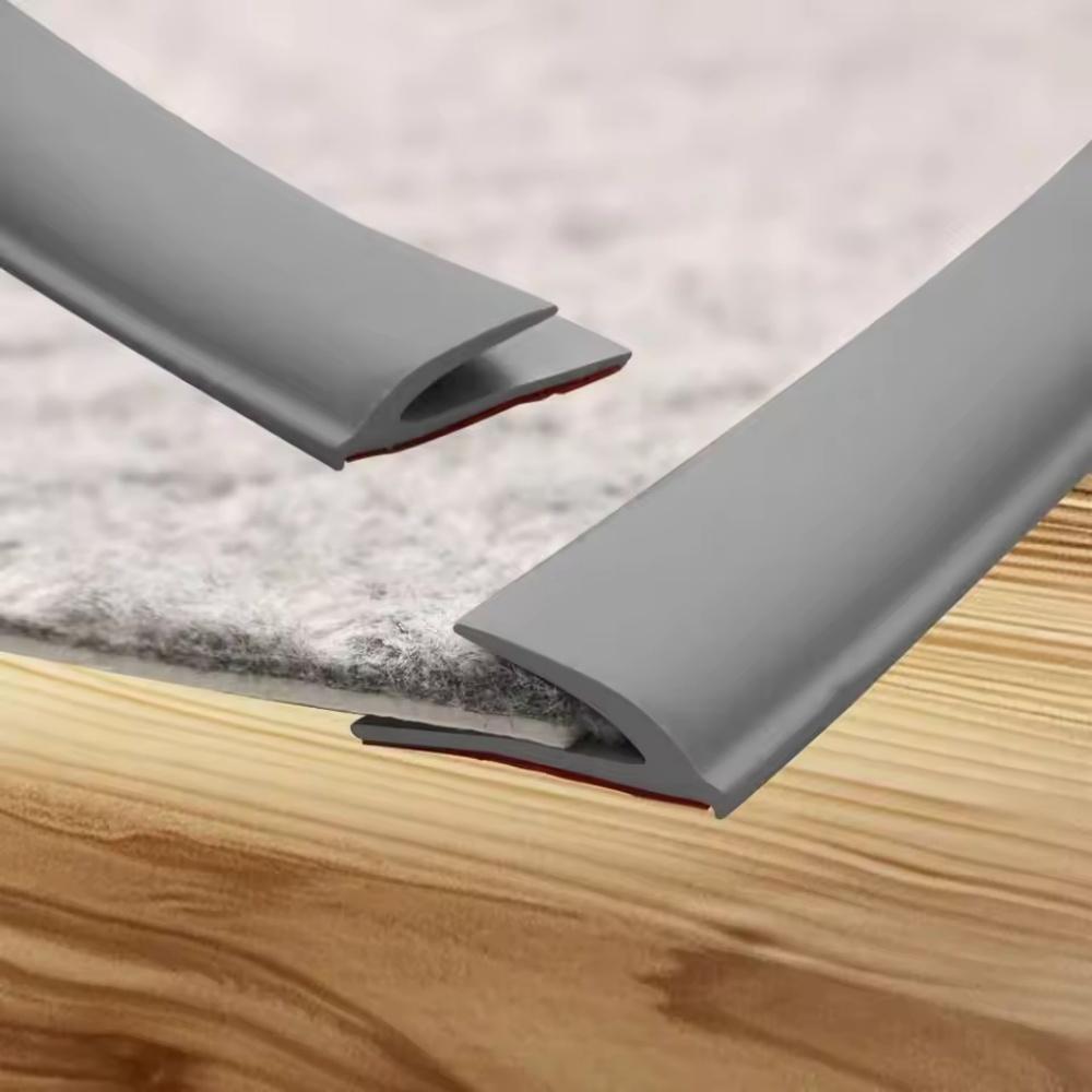 1pc 118.11in PVC Carpet Edge Trim Self Adhesive Cuttable Rug Edge Protector Flexible Waterproof Threshold Strip