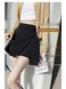 2024 Summer French Irregular Midi Skirt: Hip-Hugging A-Line with Slit Detail