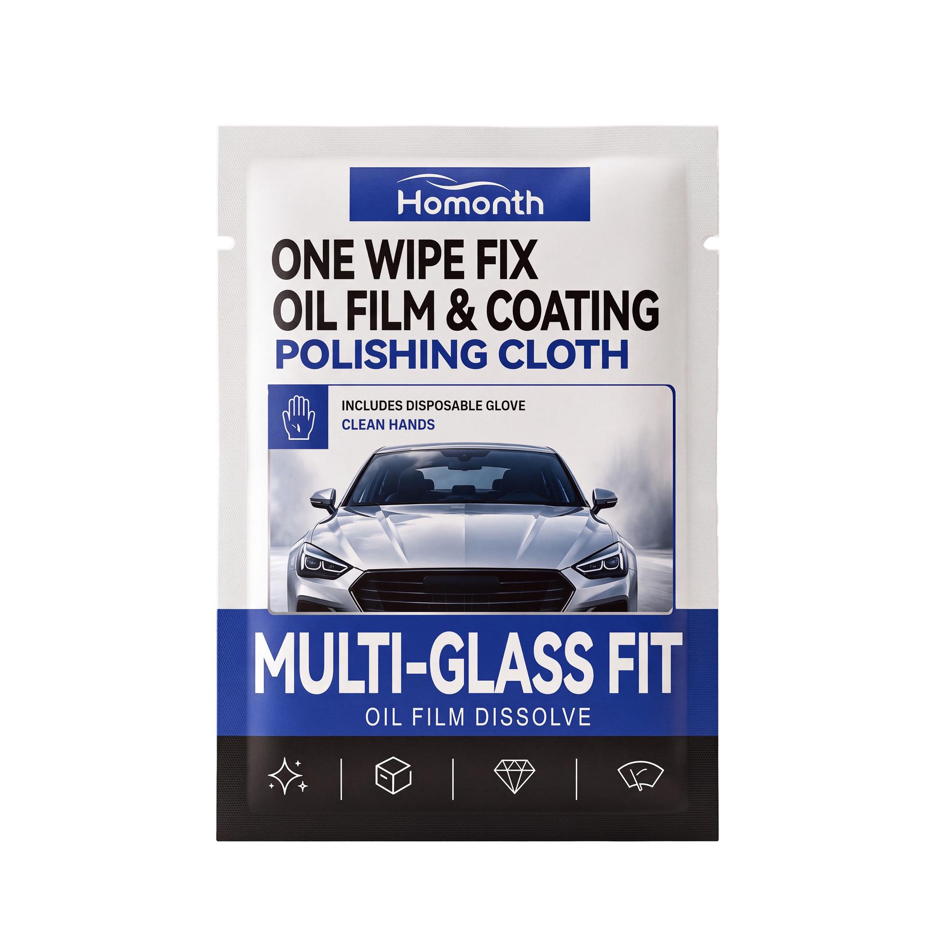 HOMONTH Automotive Glass Stain & Dustproof Cleaning Wipes