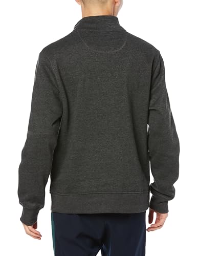 Amazon Essentials Men's Quarter-Zip Fleece Pullover Sweatshirt, Long Sleeve, Heather Charcoal, Size L