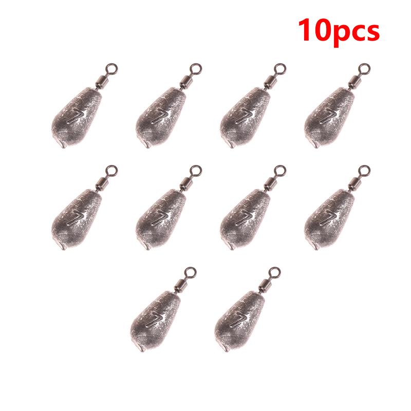 10Pcs Lead Sinker Reverse Fishing Lead Rotating Eight-Shaped Ring Fishing Lead Sinker Sliding Lead Water Drop Lead Sinker