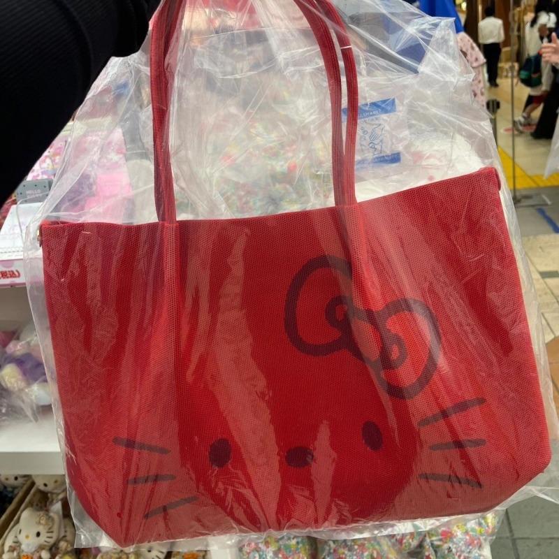 Cartoon women s canvas bag large capacity new tote hellokitty tote bag tote bag casual shoulder красный