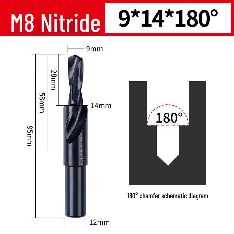 

Nitrided M8 Straight Shank Countersink Drill Bit