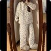 Air Quilted Pajamas Women's Winter Cute Puppy Cardigan Long-sleeved Thick Warm Home Service Suit Autumn and Winter