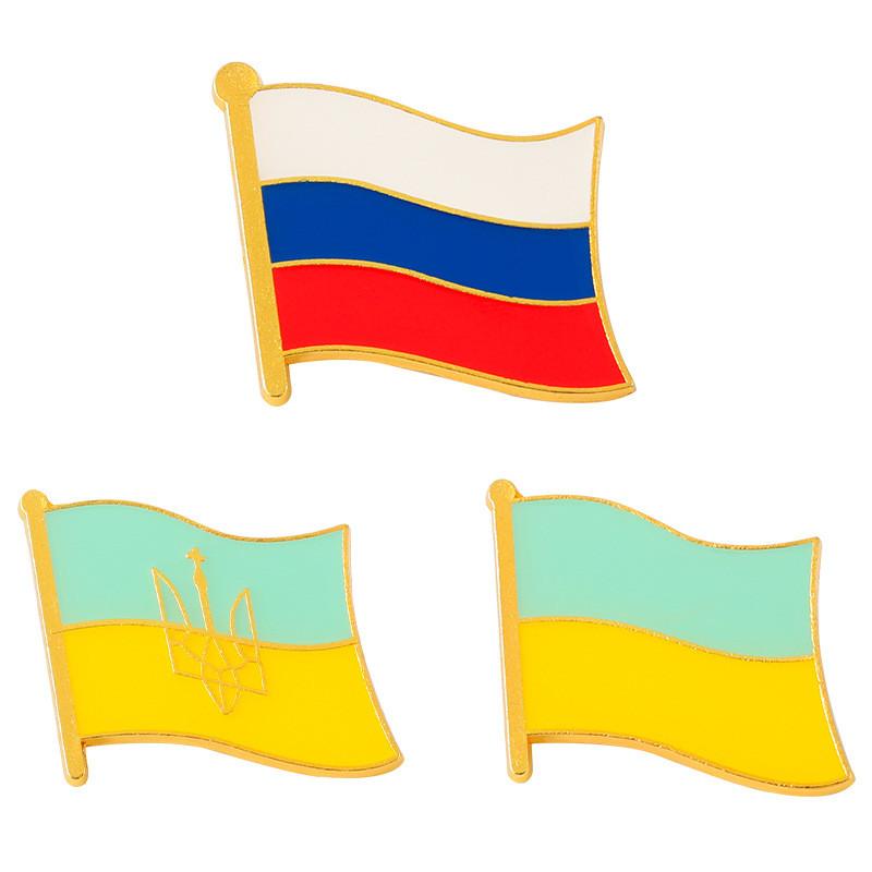 Chic Colorful Flag Badge Brooch Unique Geometric Metal Pin For Trendy Clothing Bags And