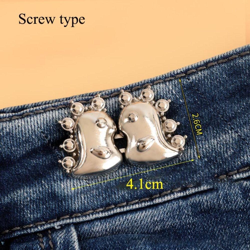 Waist Adjust Jeans Buttons Cartoon Animals Waist Buckle Portable Pants Pins