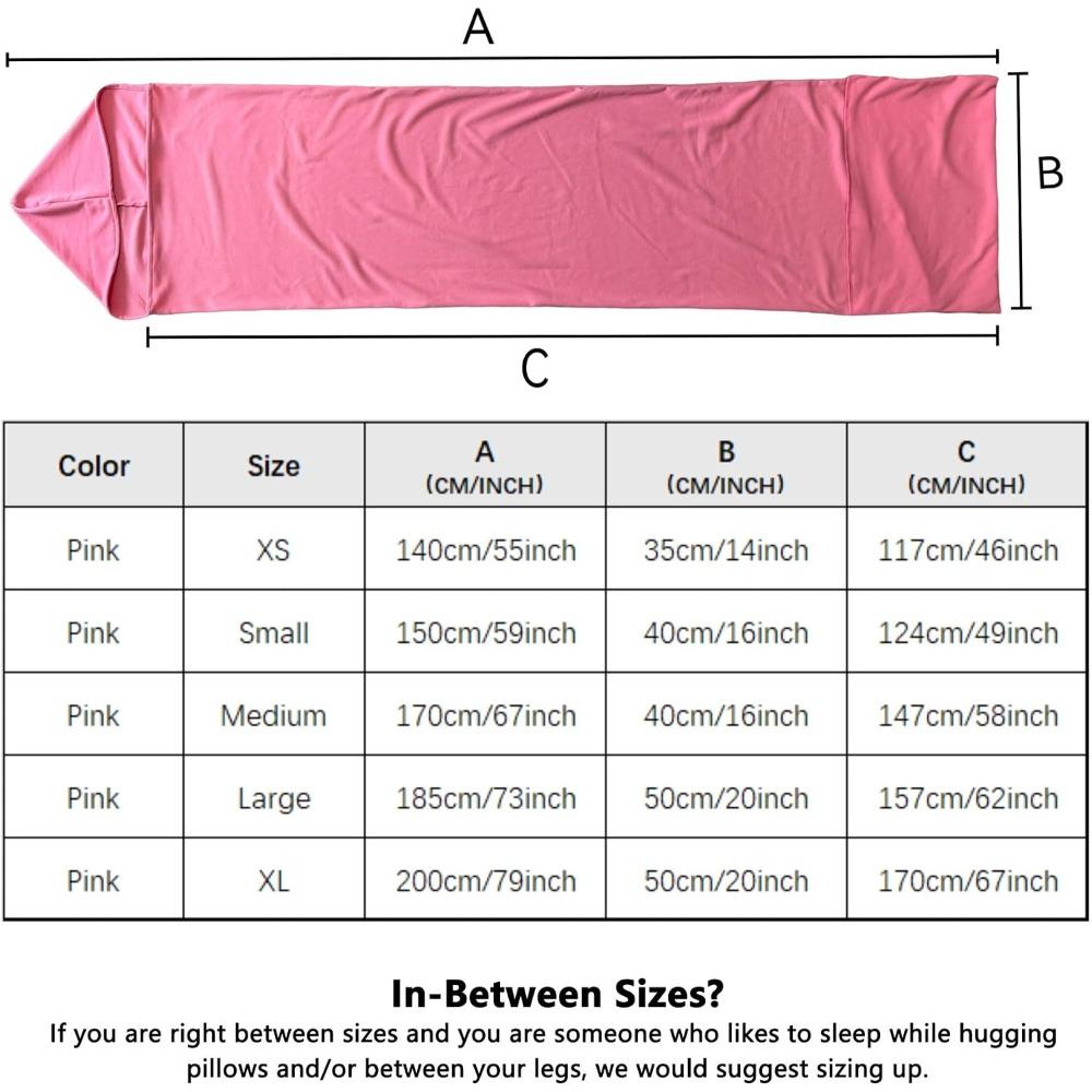 Spací modul, Nositelná deka obepínající 360°, Prodyšný strečový spací pytel, Stresový vak s tlakovou terapií objetí, Děti, Dospívající, Dospělí(Růžová,XS)