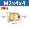 50Pcs Double Twill Embedment Nuts Knurled Thread 3D Printer Accossory New Brass Insert Nut