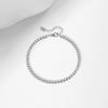 Bracciale Tennis Scintillante in Argento Sterling 925 con Zirconia Cubica Rotonda Placcato Platino per Donne Gioielli Raffinati Regalo