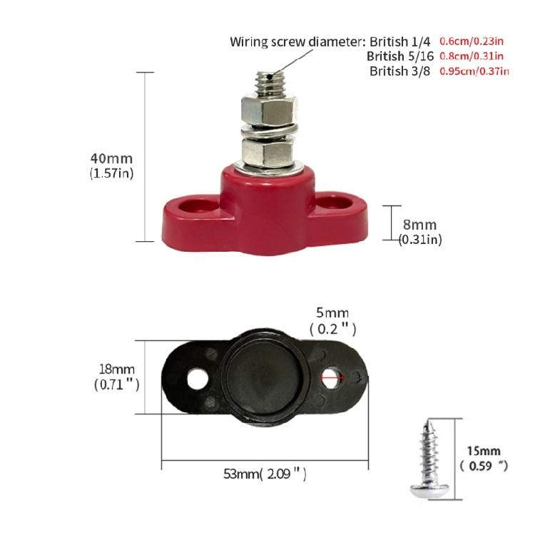 Power Distribution Terminal Block Battery Post Junction 48V Bus Bar Terminals for Car Boats Marine 50A