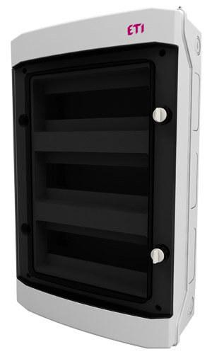 Surface-mounted distribution board ECH-36PT- 36 modules, transparent door IP65 1500V