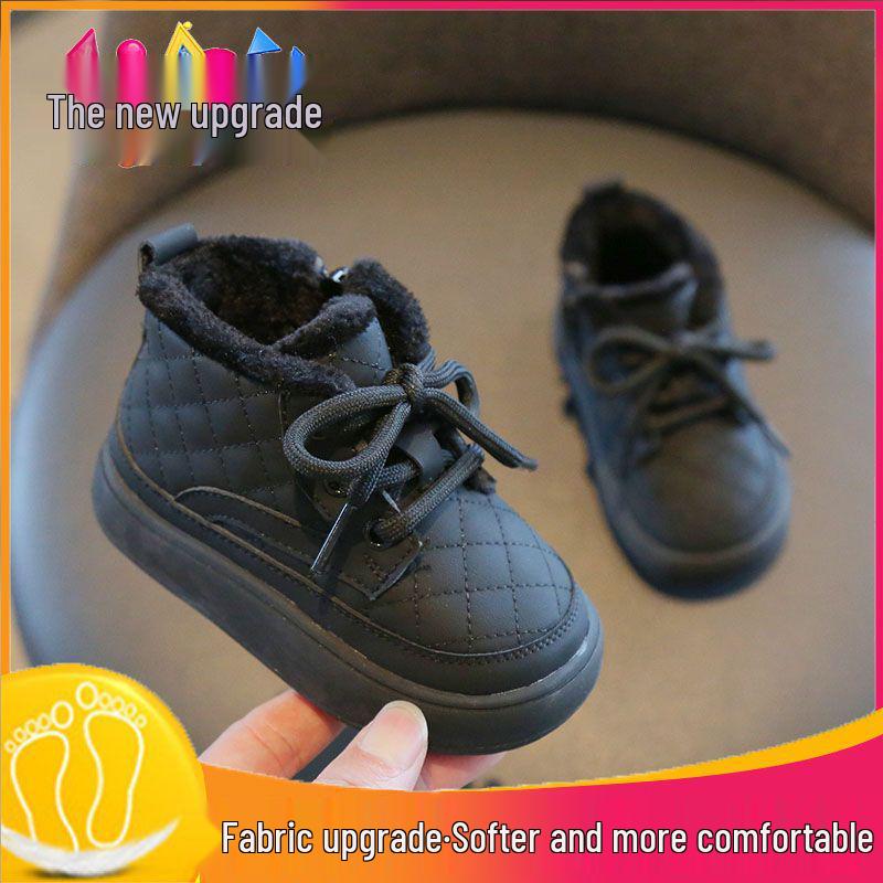 Weiche Sohle Kurze Stiefel für Jungen & Mädchen - Fleecegefütterte Baby Lauflernschuhe & Warme Winter Schneestiefel