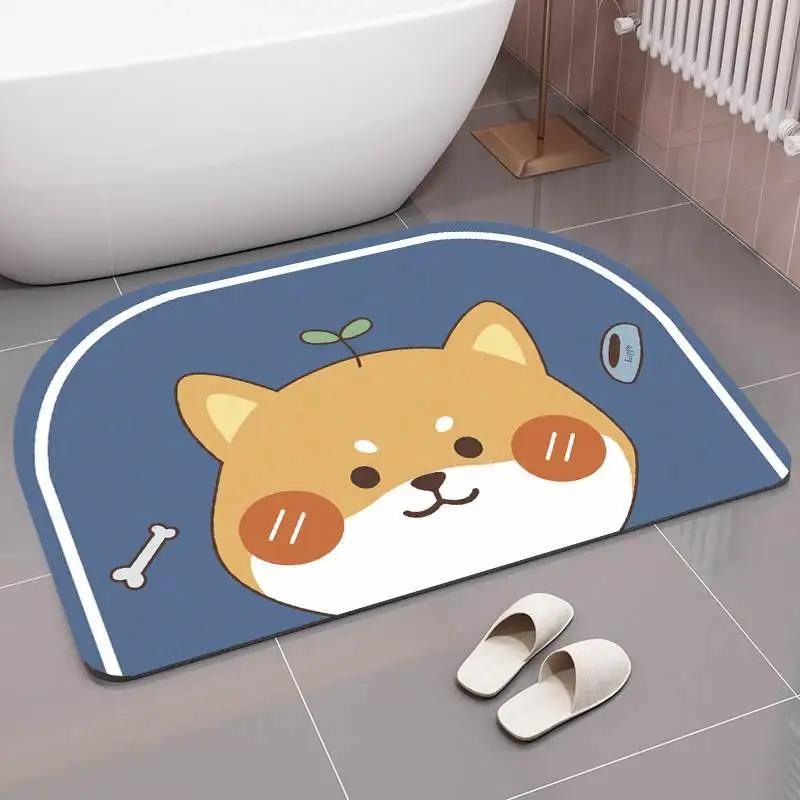Bathroom diatom mud floor mat absorbent cushion toilet toilet floor mat non-slip toilet quick drying small carpet household