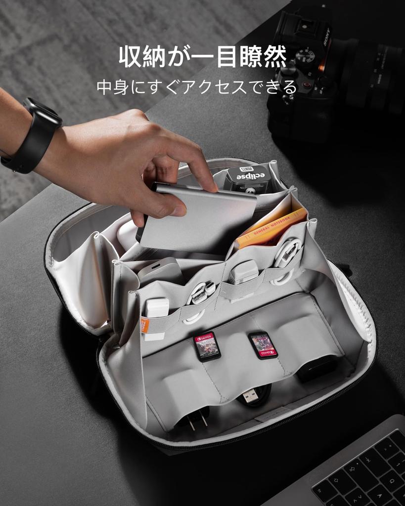 Inateck Gadget Super Strong Storage Opening Large Travel Storage for Computer Water Heavy Versatile 5 Layer Structure Convenient Goods for Business