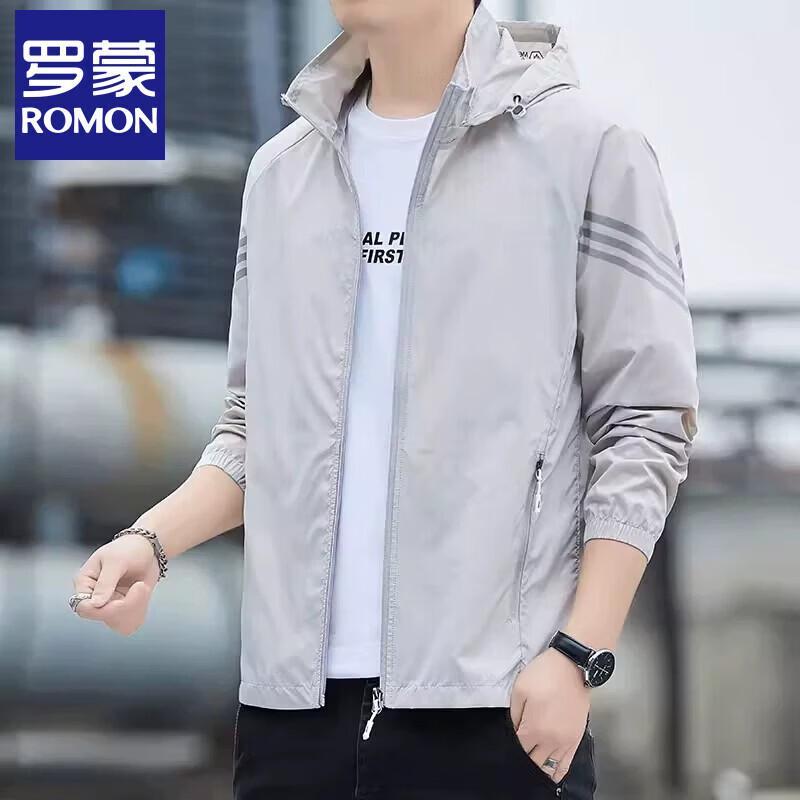 Romon Men s Ice Silk UV Protection Hoodie Jacket L