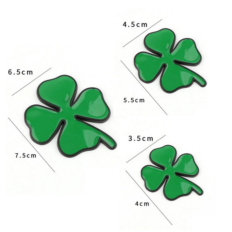 Universal Lucky Metal Car Emblem Side Marker Sticker Car 3D Four-Leaf Clover Sticker Body Side Label Scratch Cover Gift