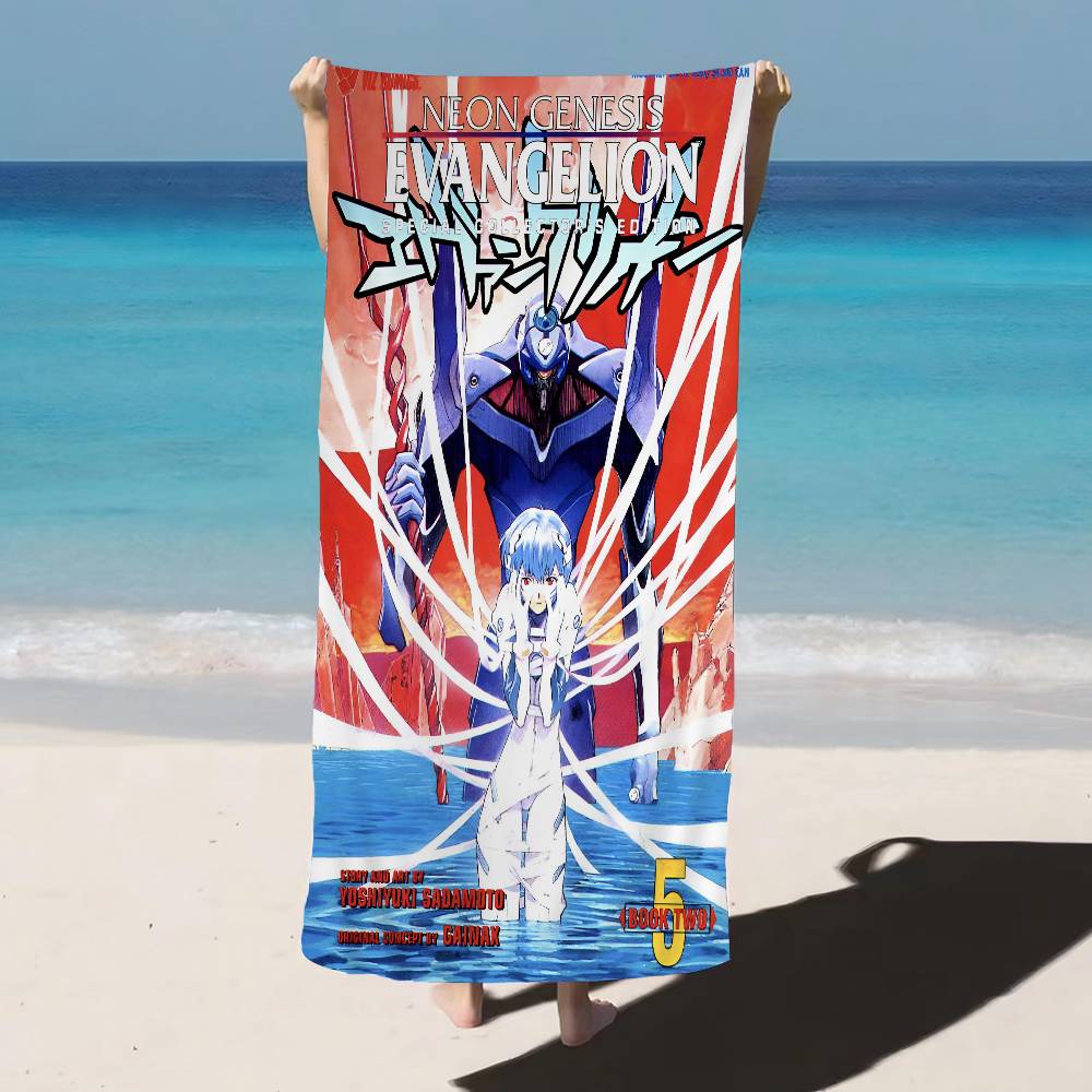 Asciugamano da Bagno Anime E-Evangelions Microfibra Morbido Assorbente Traspirante Per Bambina Bambini Decorativo Cartone Animato Asciugamano da Spiaggia