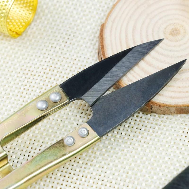 V-shaped Small Scissors Thread Scissors Handmade Stainless Steel Household Small Yarn Scissors for Sewing and Embroidery Small Thread Scissors