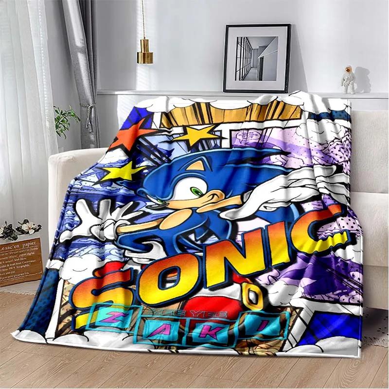 2026 New S-Sonic H-Hedgehog Flannel Blanket for Winter Warmth, Soft Sofa Cover, Bedding, Draped Blanket, Boys and Girls Gifts