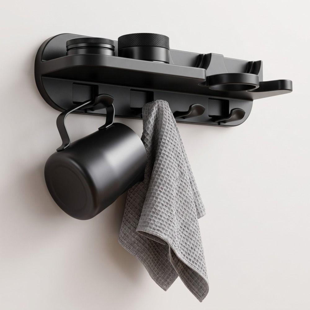 Wall Mounted Coffee Utensil Storage Rack Minimalist Espresso Portafilter Holder Home Kitchen
