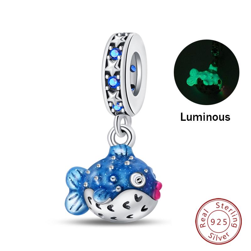 Copper Luminous Apple Lantern Elf Deer Pendant Balloon Rainbow Donut Charms Beads Fit Qikaola Bracelets Diy Jewelry