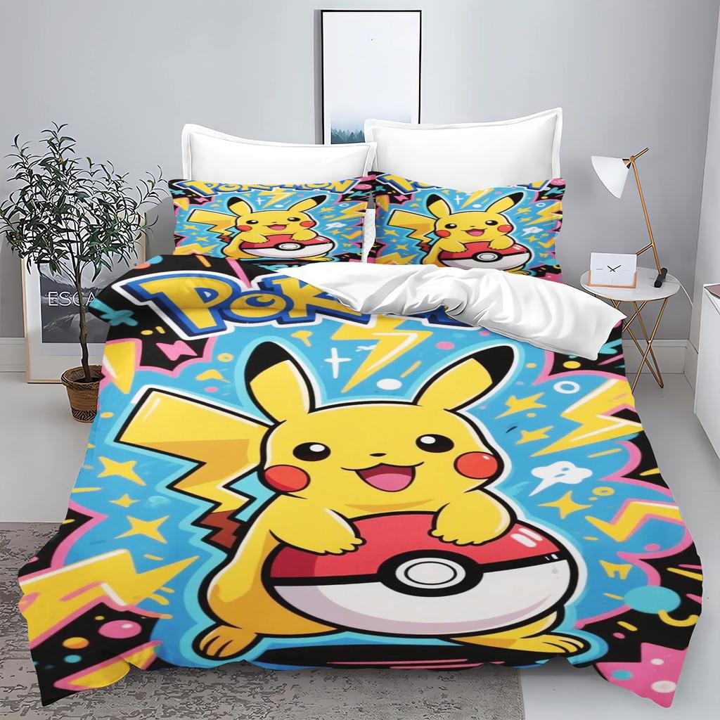 PokéMon Tuya Anime Home Bedroom Comforte Nordic Polyester Material Suitable for Children and Adults 3-piece Set