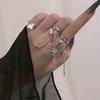 Butterfly Pendant Tassel Chain Adjustable Open Finger Ring