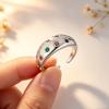 Xiaomi BF CLUB 925 Sterling Rings for Women Simple Geometric Handmade Irregular Retro Oval Colorful CZ Ring Allergy For Birthday Gift