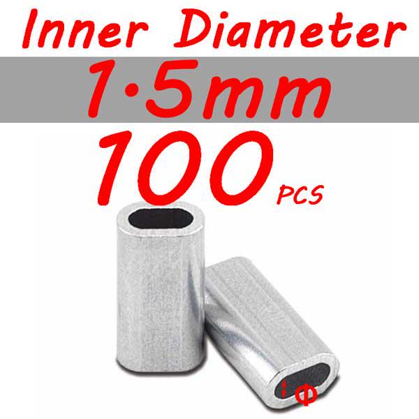 100pcs Pack Premium Single Aluminum Sleeves for Monofilament Rigging Trace Leader Crimps 1.0mm 1.2mm 1.5mm